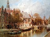 The Oude Kerk and St. Nicolaaskerk, Amsterdam by Johannes Christiaan Karel Klinkenberg